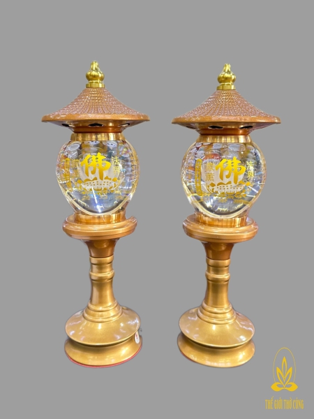 Đèn thờ pha lê chóp chữ phật